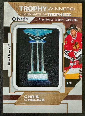 2022-23 O-Pee-Chee Chris Chelios Presidents Trophy 1:960 packs odds front